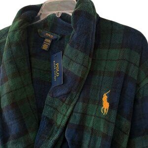 Polo Ralph Lauren Robe L/XL Big Pony Plush Black Watch Tartan Plaid NWT
